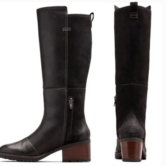 RARE SOREL Black Riding Leather Boots - Picture 15 of 15